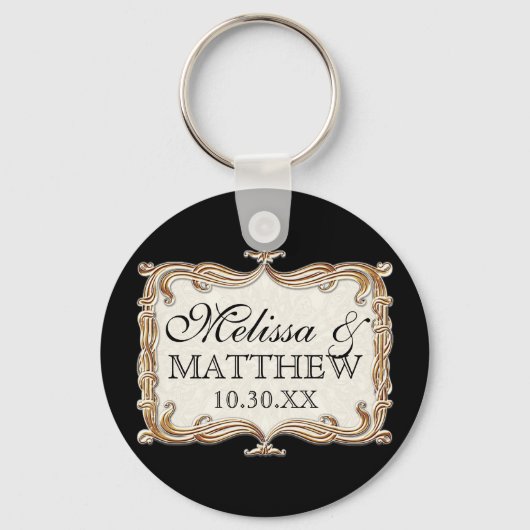 ギャツビーアールデコ新しいレースフェイク金ゴールドチューリップ キーホルダー (正面)