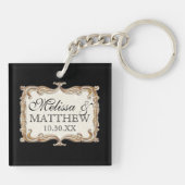 ギャツビーアールデコ新しいレースフェイク金ゴールドチューリップ キーホルダー (裏面)