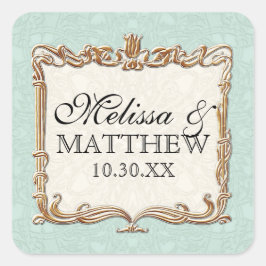 ギャツビーアールデコ新しいレースフェイク金ゴールドチューリップ スクエアシール