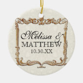 ギャツビーアールデコ新しいレースフェイク金ゴールドチューリップ セラミックオーナメント (正面)