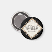 ギャツビーアールデコ新しいレースフェイク金ゴールドチューリップ マグネット (正面/裏面)