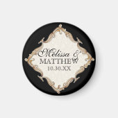 ギャツビーアールデコ新しいレースフェイク金ゴールドチューリップ マグネット (正面)