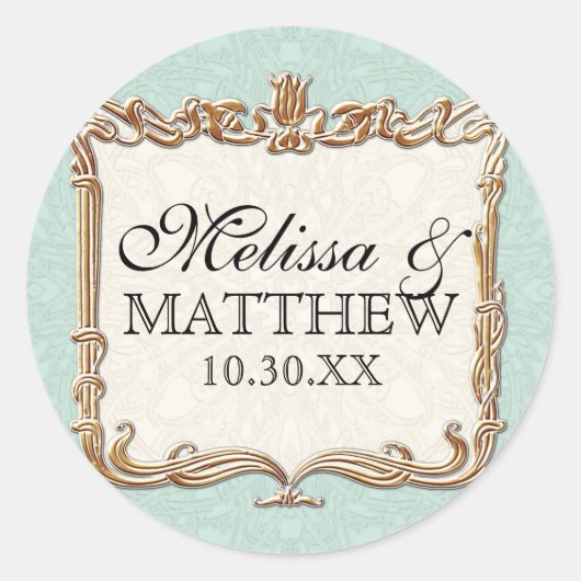 ギャツビーアールデコ新しいレースフェイク金ゴールドチューリップ ラウンドシール (正面)