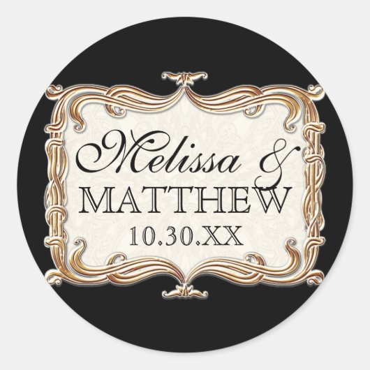 ギャツビーアールデコ新しいレースフェイク金ゴールドチューリップ ラウンドシール (正面)