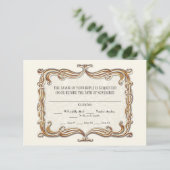 ギャツビーアールデコ新しいレースフェイク金ゴールドチューリップ 出欠カード (スタンド正面)