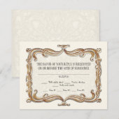 ギャツビーアールデコ新しいレースフェイク金ゴールドチューリップ 出欠カード (正面/裏面)