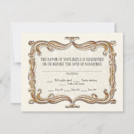 ギャツビーアールデコ新しいレースフェイク金ゴールドチューリップ 出欠カード