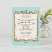 ギャツビーアールデコ新しいレースフェイク金ゴールドチューリップ 招待状 (スタンド正面)