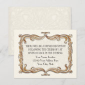 ギャツビーアールデコ新しいレースフェイク金ゴールドチューリップ 招待状 (正面/裏面)