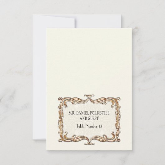 ギャツビーアールデコ新しいレースフェイク金ゴールドチューリップ 招待状 (正面)