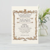 ギャツビーアールデコ新しいレースフェイク金ゴールドチューリップ 招待状 (スタンド正面)