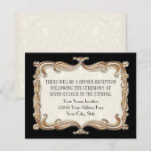 ギャツビーアールデコ新しいレースフェイク金ゴールドチューリップ 招待状 (正面/裏面)