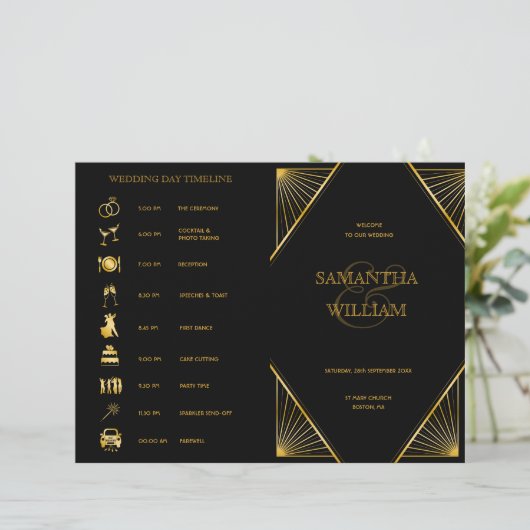 ギャツビーアールデコ結婚折り畳みタイムライン (スタンド正面)