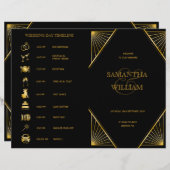 ギャツビーアールデコ結婚折り畳みタイムライン (正面/裏面)