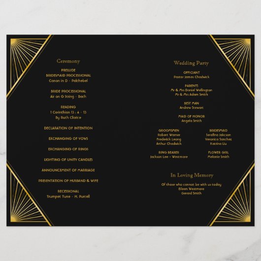 ギャツビーアールデコ結婚折り畳みタイムライン (裏面)