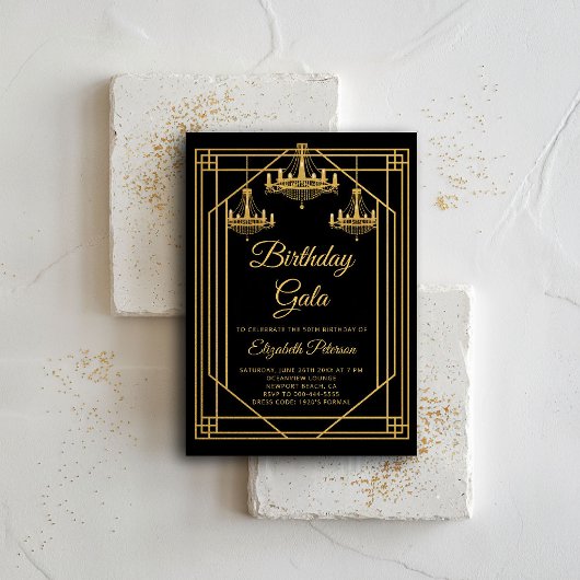 ギャツビーアールデコ轟音20sシャンデリア誕生日 招待状