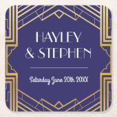 ギャツビーアールデコ1920のコースターウェディングパーティー スクエアペーパーコースター (正面)