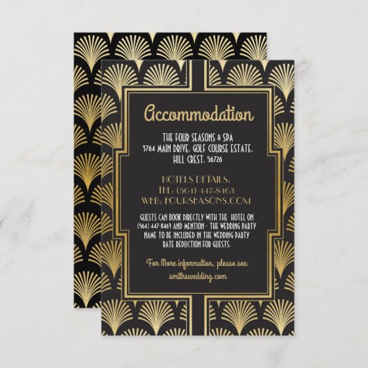 ギャツビーアールデコ1920sアコモデーション結婚ズファン エンクロージャーカード (正面/裏面)