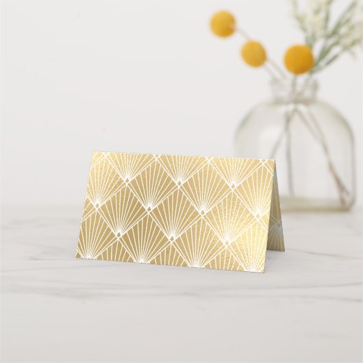 ギャツビーエレガントアールデコ金ゴールド結婚ズ プレイスカード (裏面)