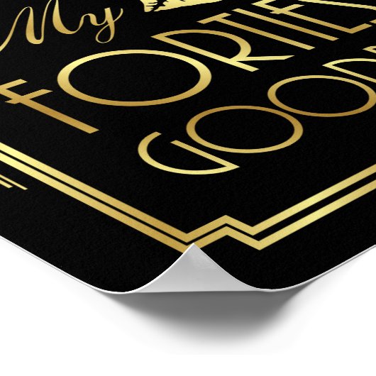 ギャツビーキスをするアールデコ私の40代の別れのサイン ポスター (角)