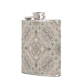 ギャツビーグラマー1920年代ベージュのラインストーンフローラレース フラスク (左)