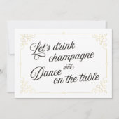 ギャツビースタイル金ゴールドバチェロレッテ 招待状 (正面)