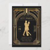 ギャツビースピーカーシー新しいフラッパーダンス誕生日 招待状 (正面)
