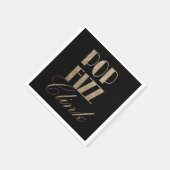 ギャツビーパーティー金ゴールドとブラックポップ・アートのフィズンリンク スタンダードカクテルナプキン (角)