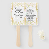 ギャツビーホワイトアールデコ結婚式 プログラムハンドファン ハンドファン (正面&裏面)