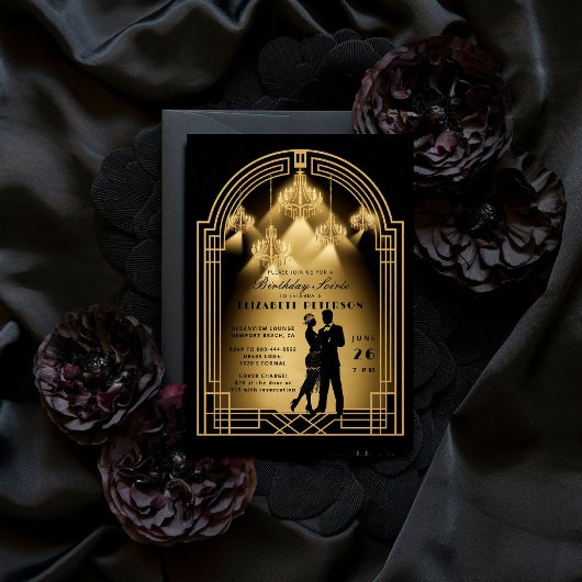 ギャツビーローリングティーンティズデコシャンデリア誕生日 招待状