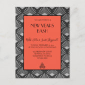 ギャツビーヴィンテージアールデコニューイヤーイブパーティー招待状 案内ポストカード (正面)
