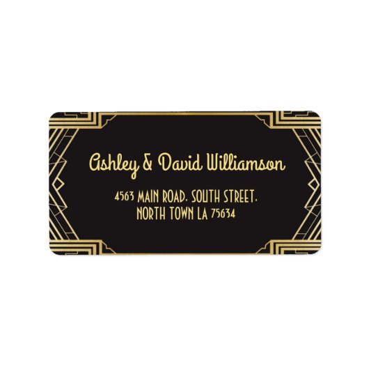 ギャツビー差出人住所ラベル結婚アールデコ1920年代 ラベル (正面)