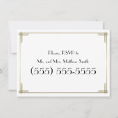 ギャツビー白アールデコ結婚のリハーサル招待状 招待状 (裏面)