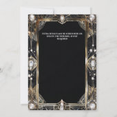 ギャツビー素晴らしが20代のフラッパー・アート・デコを轟音で鳴らす 招待状 (裏面)