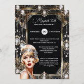 ギャツビー素晴らしが20代のフラッパー・アート・デコを轟音で鳴らす 招待状 (正面/裏面)