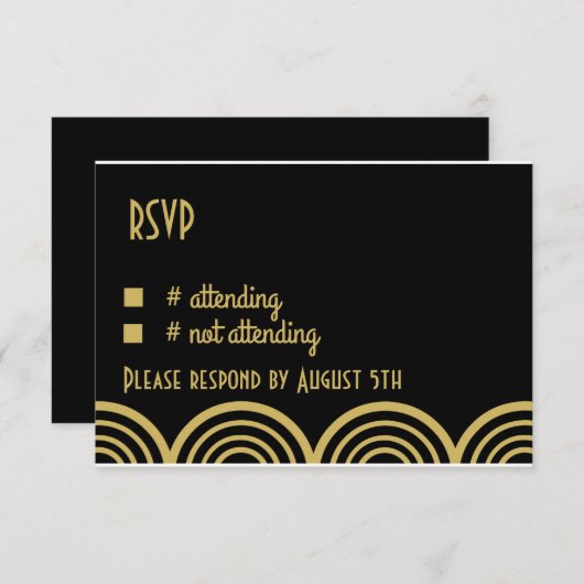 ギャツビー素晴らしのテーマ結婚の返信カード 出欠カード (正面/裏面)