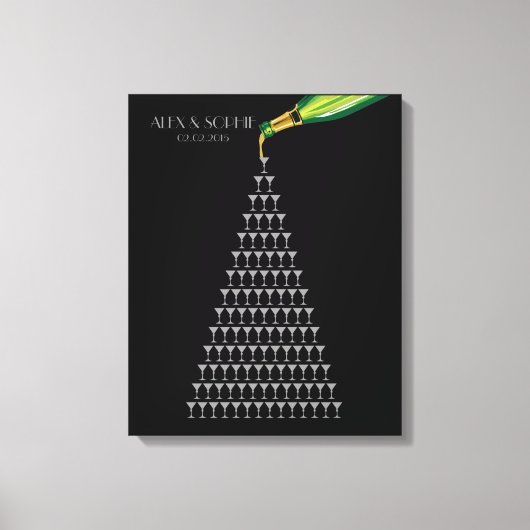 ギャツビー素晴らしの結婚ゲストブックシャンパンタワー キャンバスプリント (正面)