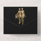 ギャツビー素晴らしの20代の結婚騒々しい女の子 オールインワン招待状 (裏面)