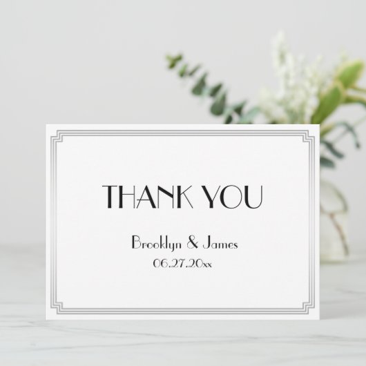 ギャツビー素晴らしアールデコシルバ結婚ーの感謝 サンキューカード (スタンド正面)