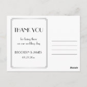 ギャツビー素晴らしアールデコシルバ結婚ーの感謝 ポストカード (裏面)