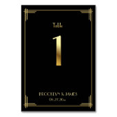 ギャツビー素晴らしアールデコテーブル番号1金ゴールドブラック テーブルナンバー (裏面)