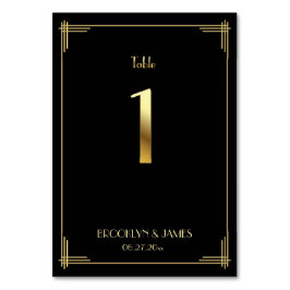 ギャツビー素晴らしアールデコテーブル番号1金ゴールドブラック テーブルナンバー