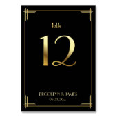 ギャツビー素晴らしアールデコテーブル番号12金ゴールドブラック テーブルナンバー (正面)