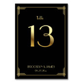 ギャツビー素晴らしアールデコテーブル番号13金ゴールドブラック テーブルナンバー (裏面)