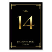 ギャツビー素晴らしアールデコテーブル番号14金ゴールドブラック テーブルナンバー (裏面)