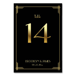 ギャツビー素晴らしアールデコテーブル番号14金ゴールドブラック テーブルナンバー