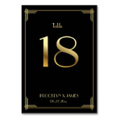 ギャツビー素晴らしアールデコテーブル番号18金ゴールドブラック テーブルナンバー (裏面)