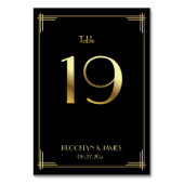 ギャツビー素晴らしアールデコテーブル番号19金ゴールドブラック テーブルナンバー (裏面)