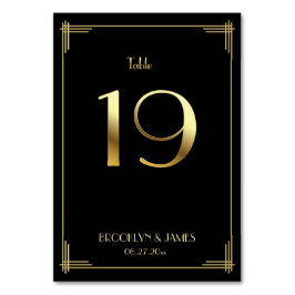 ギャツビー素晴らしアールデコテーブル番号19金ゴールドブラック テーブルナンバー