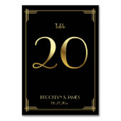 ギャツビー素晴らしアールデコテーブル番号20金ゴールドブラック テーブルナンバー (裏面)